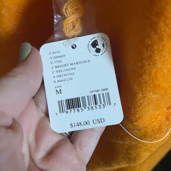 Free People Luna Pullover Sweater Bright Marigold Orange Size Medium NEW $148 - Picture 5 of 6